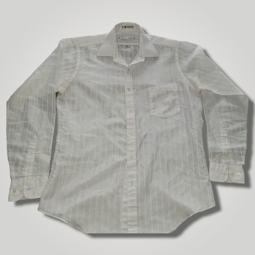 Editions By Van Heusen Men's Size 15½ 34/35 White Dress Shirt Single Needle